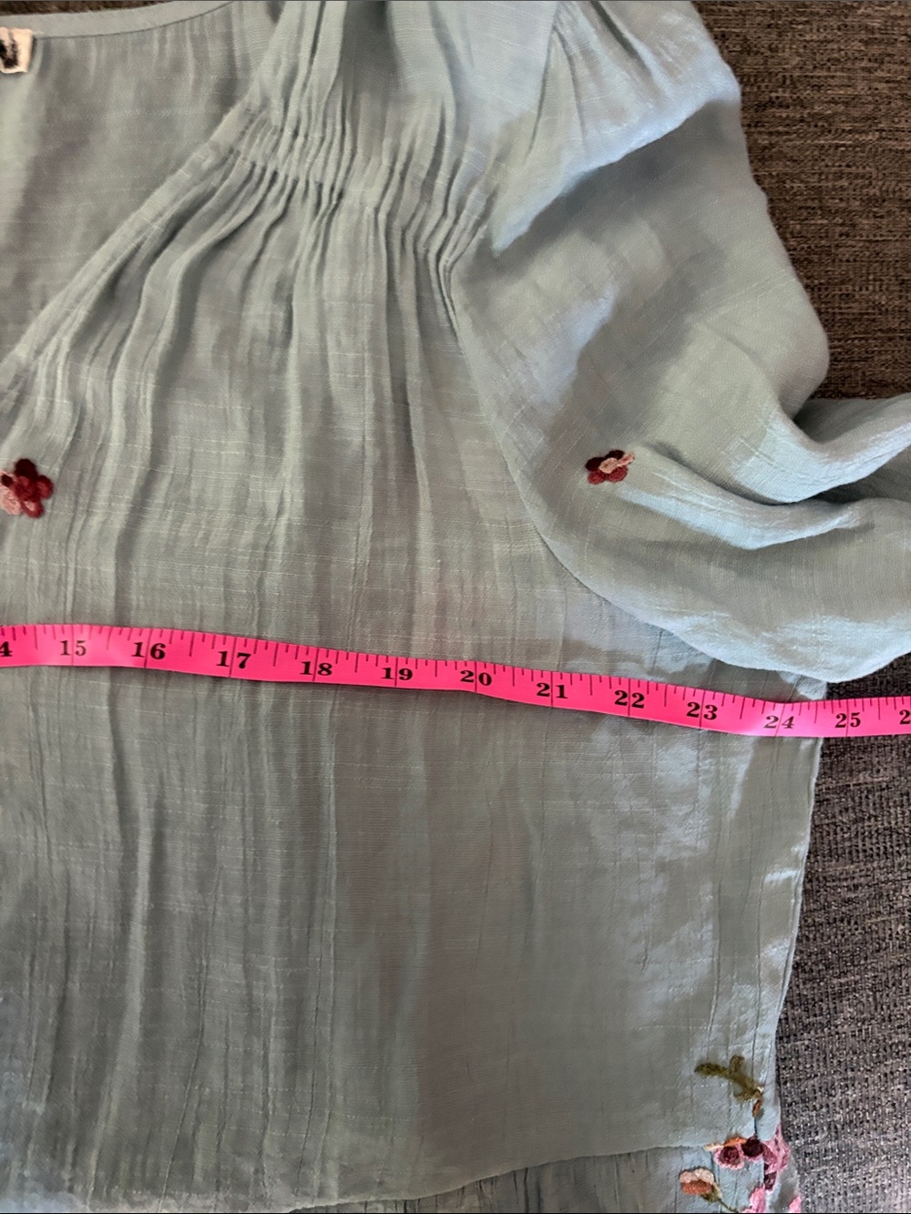 Boho Floral Embroidered Long Sleeve Maxi Dress - Sage - Picture 5 of 6
